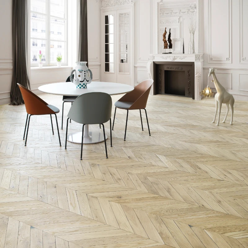 Chêne massif Point Hongrie 14x90x500 mm verni incolore - nouvelle référence | Floorz™