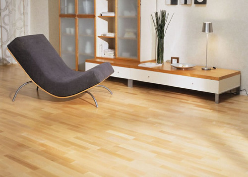 Parquet massif Hêtre Premier - 14 x 90 mm - verni