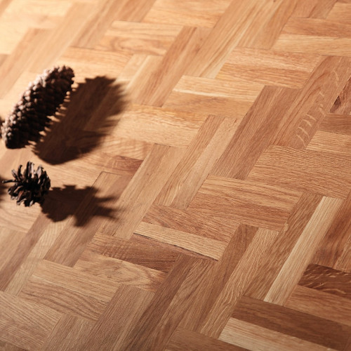 Parquet industriel Chêne Premier - 8 x 24 x 120 mm - motif bâton rompu - 2 lamelles