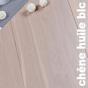 Parquet massif en chêne huilé en Chêne Teinté Blanc