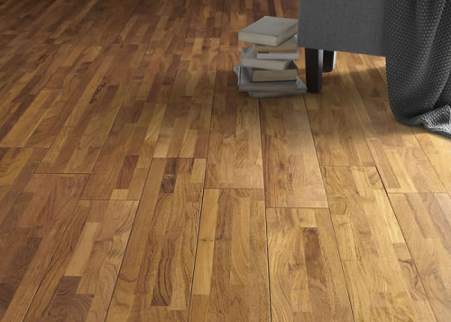 Parquet massif Teck Asie lamello - 12 x 120 x 1200 mm - verni