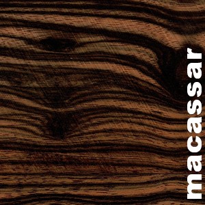 Parquet massif Ebène de Macassar - 13 x 75 x 700 mm - brut