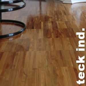 Parquet industriel Teck Africain - 10 X 10 X 120 mm - motif sur chants