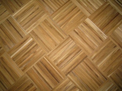 Parquet industriel Teck Africain - 10 X 10 X 120 mm - motif sur chants