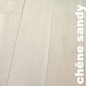 Parquet Contrecollé Chene Premier/Rustique - 15 x 189 x 1860 mm - brossé - huilé blanc - LPDD