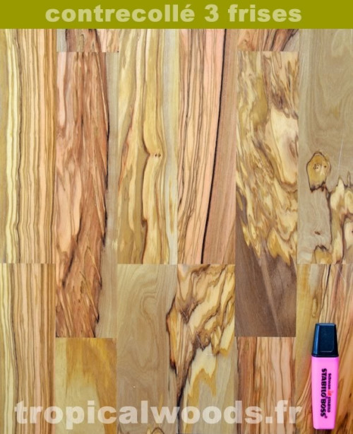 Parquet contrecollé Olivier Prestige - 15 x 180 mm - verni - 3 frises