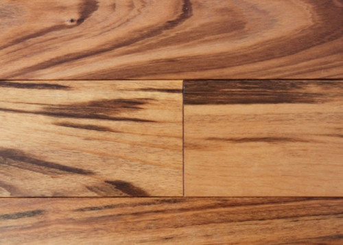Parquet contrecollé Tigerwood Muiracatiara - 16 x 120 mm - verni