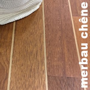 Parquet Pont de Bateau Merbau préfini - 12 x 90 mm - huilé - filet chêne