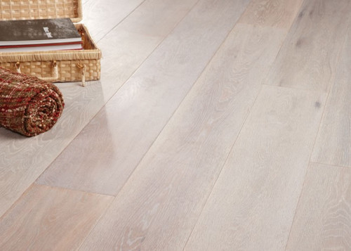 Parquet Contrecollé Chêne Rustique - 15 x 189 x 1860 mm - Huilé - Brossé - Fumé - Cérusé blanc