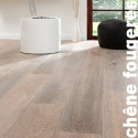 Parquet Contrecollé Chêne Rustique - 15 x 189 x 1860 mm - Huilé Gris Clair - Brossé - Cérusé - Fumé