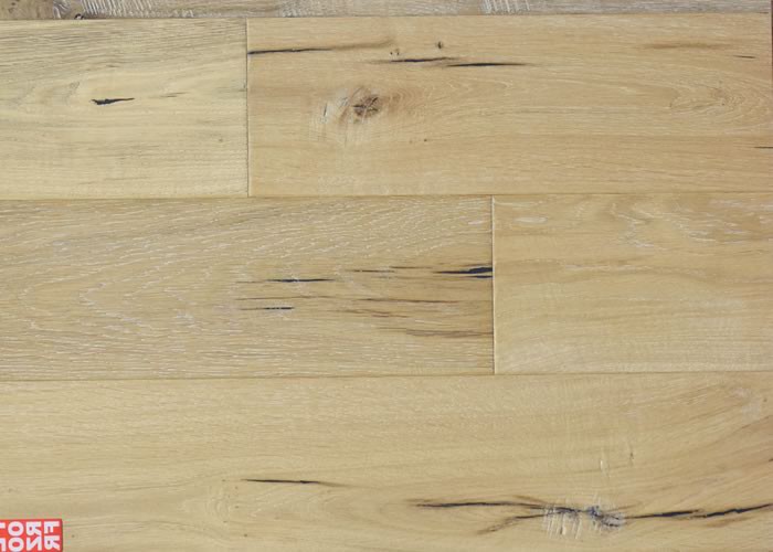 Parquet contrecollé Chêne Rustique - 12 x 158 mm - raboté - vieilli - brossé - huilé incolore