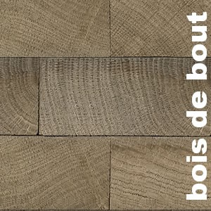 Parquet massif en bois de bout Chêne - 22 x 45 x 75 - Brut - Damier