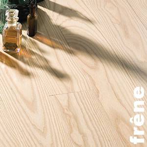 Parquet contrecollé Frêne - 14 x 190 mm - Brossé - Verni