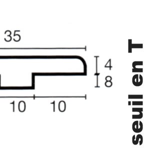 Seuil en T en Merbau - 12 x 35 x 1000 mm - Verni