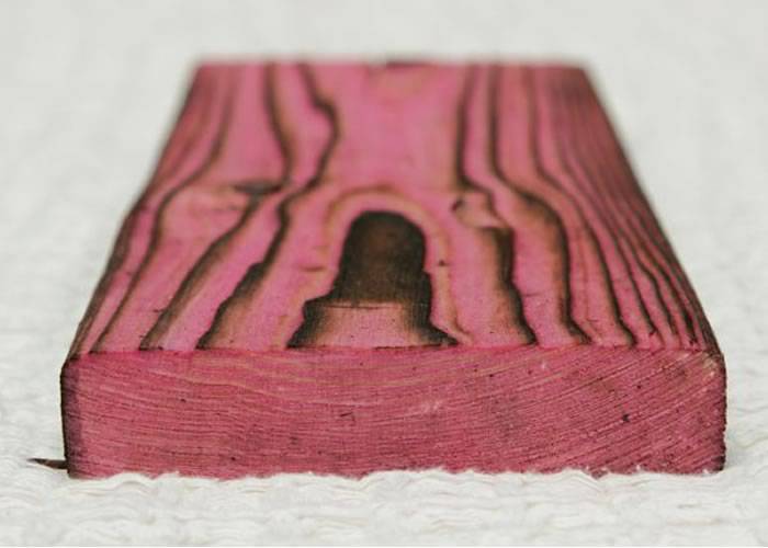 Yakisugi - Lambris en bois brûlé épicéa - 21 x 135 mm - brossé rose