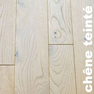 Parquet massif Chêne - 14 x 90 - 160 mm - raboté - brossé - verni "effet huilé" - à la française