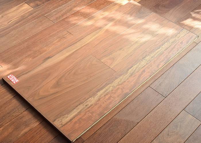 Parquet contrecollé Tajibo Rustique - 16 x 180 mm - huilé - teinté - Montmartre