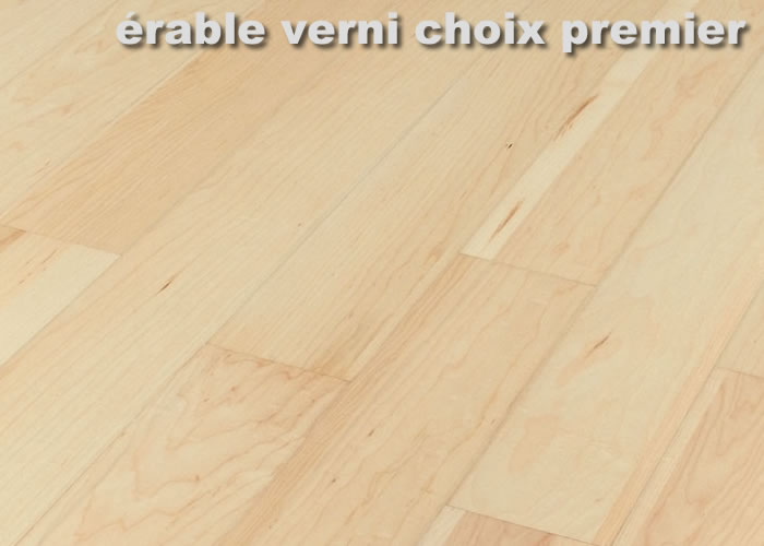 Parquet massif Erable Sycomore Premier - 14 x 70 mm - verni satiné