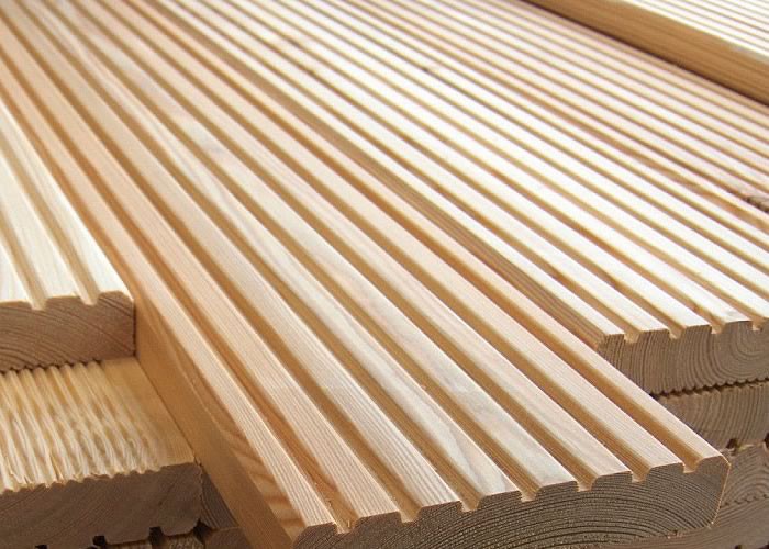 Dalle caillebotis en Mélèze - 500 x 500 x 44 mm - 7 lames lisses