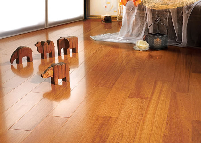 Parquet massif Jatoba - 14 x 118 mm - verni satiné