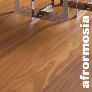 Parquet contrecollé Afrormosia - 16 x 90 mm - verni satiné