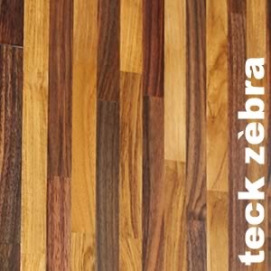 Parquet massif Teck et palissandre Zebra - 14 x 150 x 400 - 1800 mm - verni - Napoule