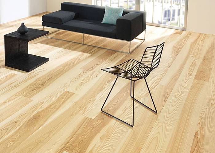 Parquet massif Frêne - 14 x 129 mm - verni ou huilé - 2 frises