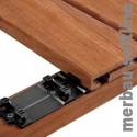 Lames de terrasse Merbau - 20 x 100 mm - Ecocertifié - profil Softline + accessoires
