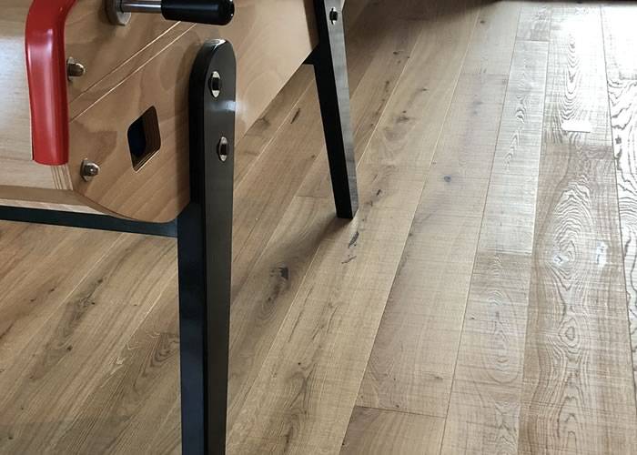 Parquet contrecollé Chêne Premier - 15 x 120 à 230 mm - verni - traces de scies
