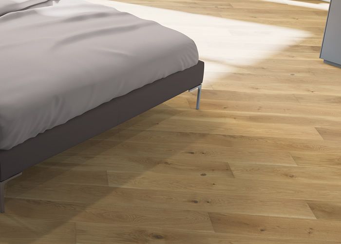 Parquet contrecollé Chêne Premier/Rustique - 14 x 180 x 1800 mm - verni - PROMO