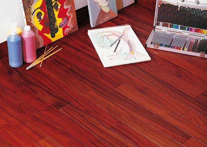 Parquet massif Padouk - 14 x 140 mm - verni - Bali - PROMO