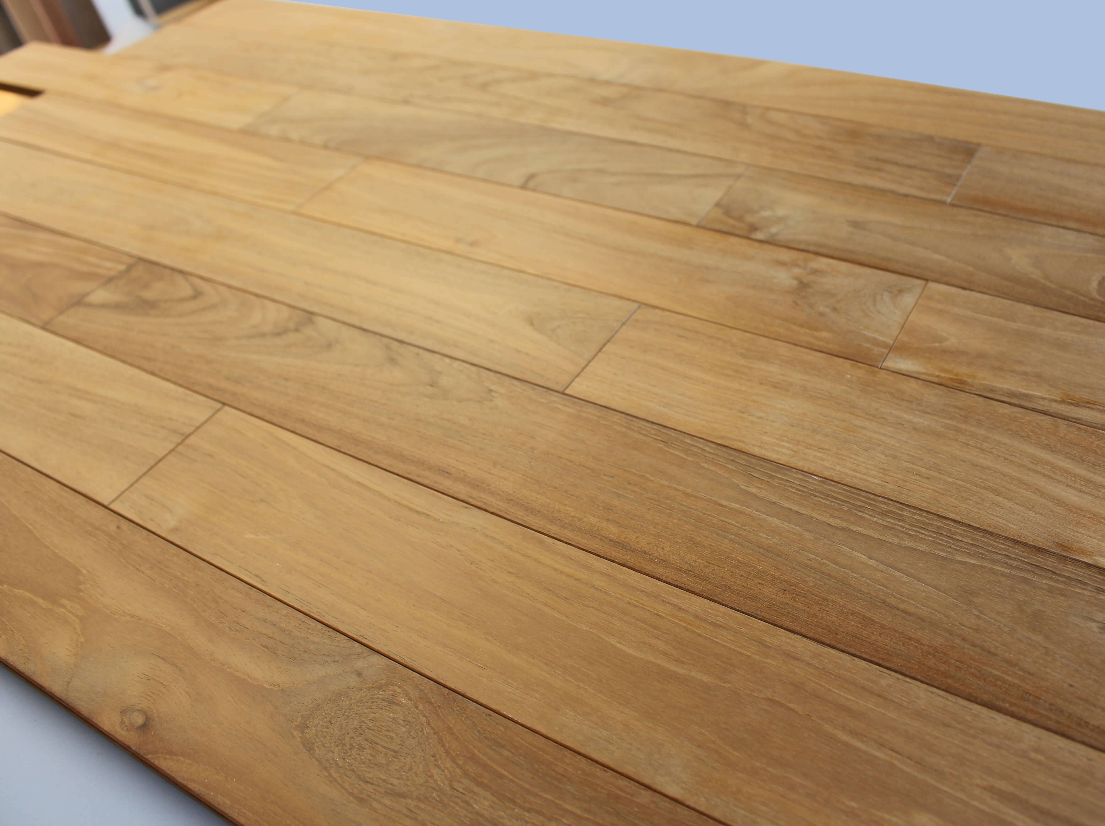 Parquet massif Teck - 15 x 120 mm - brut - Bali