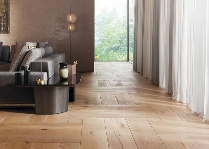 Parquet contrecollé Chêne Campagne - 15 x 230 x 1100 mm - verni - Weave - 1,31 m2