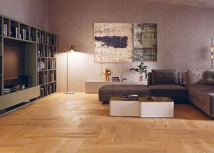 Parquet contrecollé Chêne Rustique - 15 x 230 x 1100 mm - Verni - Weave - 1,31 m2