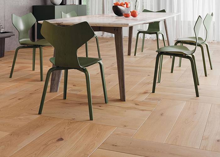 Parquet contrecollé Chêne Rustique - 15 x 230 x 1100 mm - Verni - Weave - 1,31 m2