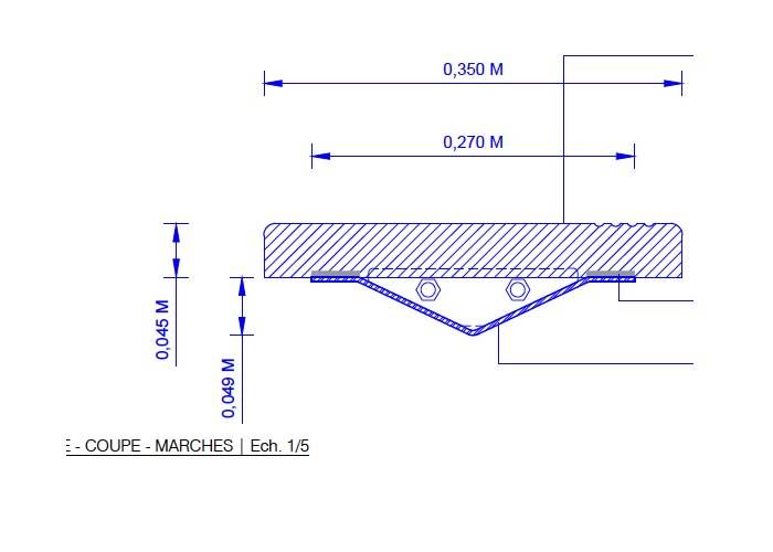 Marche en Douglas massif Select - 22 x 240 x 320 mm - brut