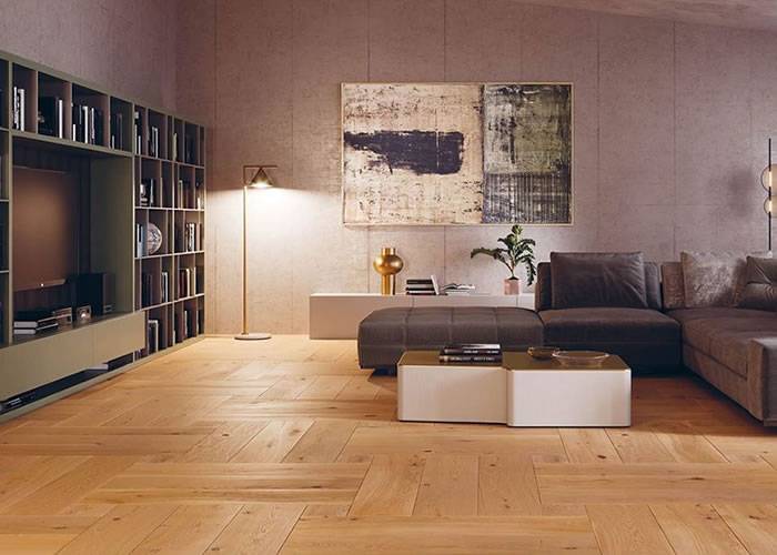 Parquet contrecollé Chêne Campagne - 15 x 220 x 990 mm - verni incolore - Weave