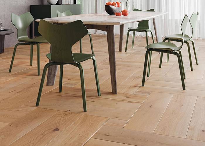Parquet contrecollé Chêne Campagne - 15 x 220 x 990 mm - verni incolore - Weave