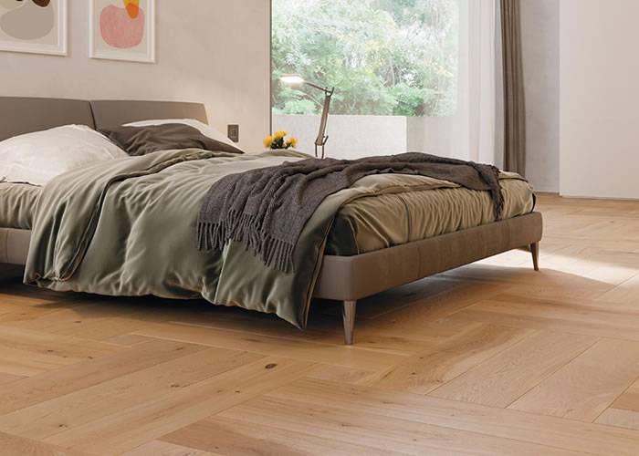 Parquet contrecollé Chêne Campagne - 15 x 220 x 990 mm - verni incolore - Weave