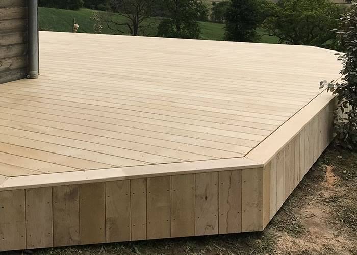 Lames de terrasse Châtaignier - 21 x 135 x 2900 mm - abouté double peigne