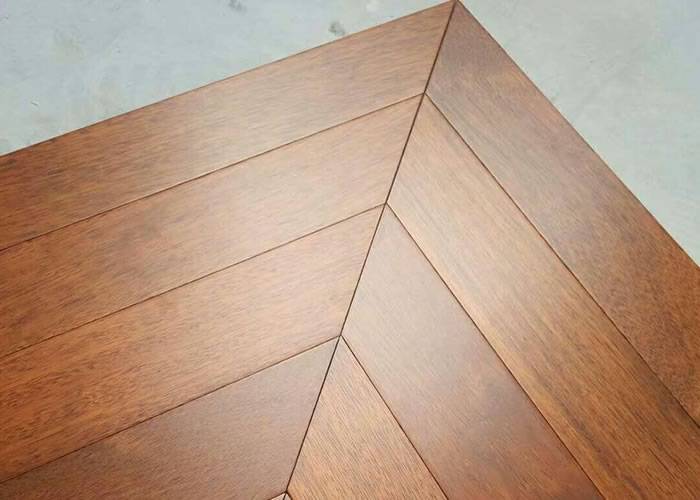 Parquet massif Merbau Point Hongrie - 14 x 130 x 700 mm - brut - Brest