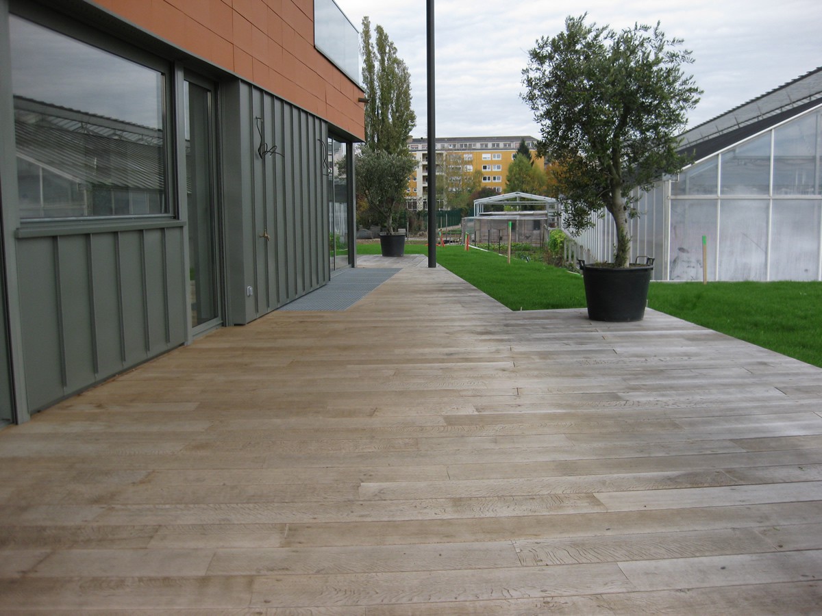 Lames de terrasse Chêne PLAINOAK - 63 x 118/148 mm - lamellé collé