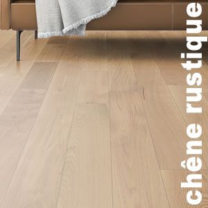 Parquet contrecollé Chêne Rustique - 14 x 190 mm - brossé - verni mat