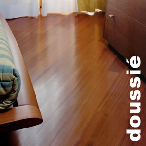 Parquet contrecollé Doussié - 15 x 160 x 1000 mm - verni