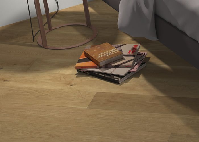 Parquet contrecollé Chêne Rustique - 14 x 180 mm - brossé - huilé incolore