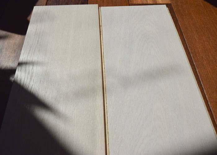 Parquet contrecollé Chêne Premier - 10 x 150 x 1900 mm - verni - blanc