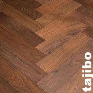 Parquet contrecollé Ipe/Tajibo Bâton Rompu - 16 x 135 x 600 mm - verni satiné