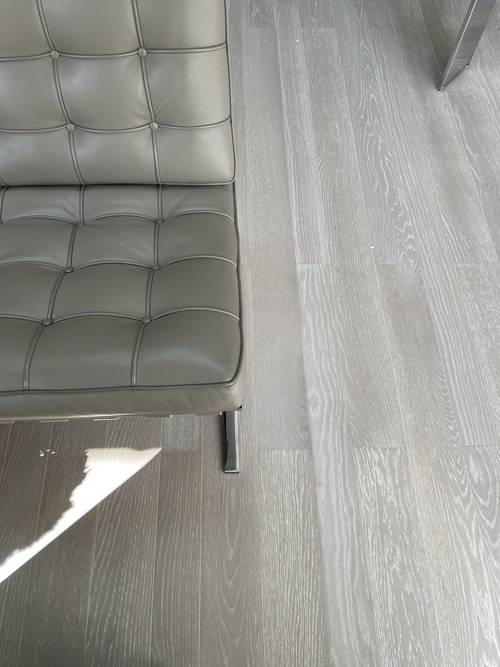 Parquet contrecollé Chêne Rustique - 15 x 170 mm - verni - teinté gris