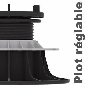 Plots autonivelants - 175 à 285 mm - sac de 48 unités - pour dalles caillebotis