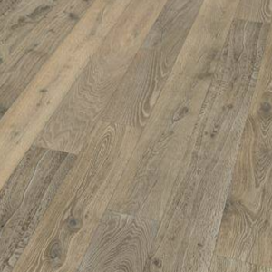 Parquet contrecollé Chêne Rustique - 15 x 220 mm - huilé gris - brossé - Saumur